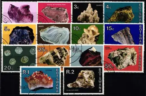 Botswana 114-127 gestempelt Mineralien #NI554