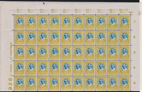 Luxemburg 208-212 postfrisch 100 Sätze in Bogenteilen, 1.500,- KW #NJ460