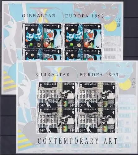 Gibraltar 654-657 gestempelt mit EST, als Kleinbögen, Cept #NF319