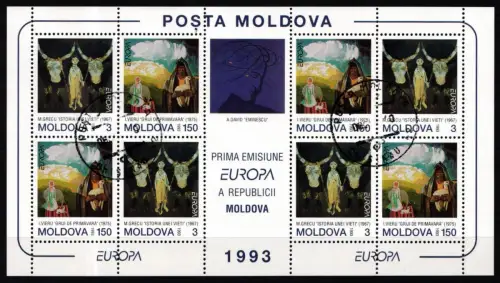 Moldawien 94-95 gestempelt mit EST, als ZD-Bogen, Cept #NF345