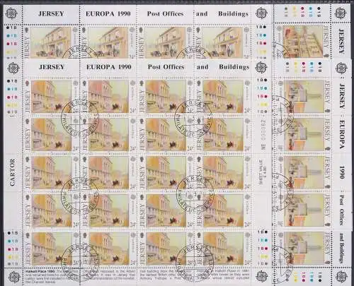 Jersey 508-511 gestempelt mit EST, als Kleinbögen, Cept #NF296