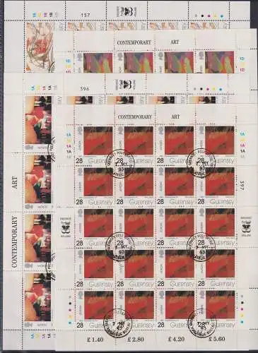 Guernsey 608-611 gestempelt mit EST, als Kleinbögen, Cept #NF317