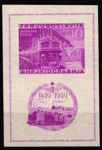 Jugoslawien Block 4 b postfrisch 100 Jahre Eisenbahn #NF023