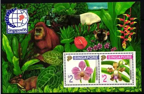 Singapur Block 33 A postfrisch Briefmarkenausstellung 1995 #NF057