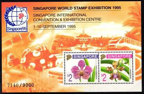 Singapur Block 35 A I postfrisch Briefmarkenausstellung 1995 #NF056