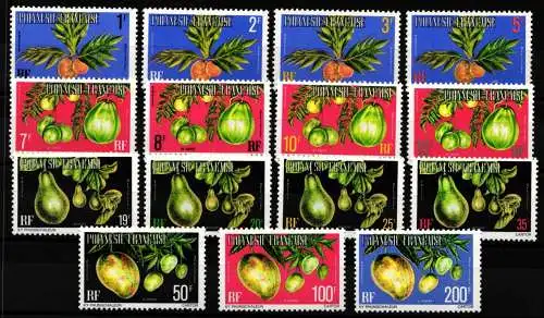 franz. Polynesien Dienstmarken 1-15 A postfrisch #NF054