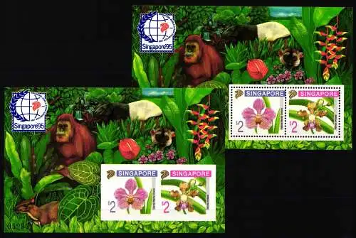 Singapur Block 33 A + B postfrisch Briefmarkenausstellung 1995 #NF058