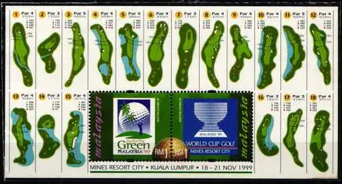 Malaysia Block 33 postfrisch Golf #NF090