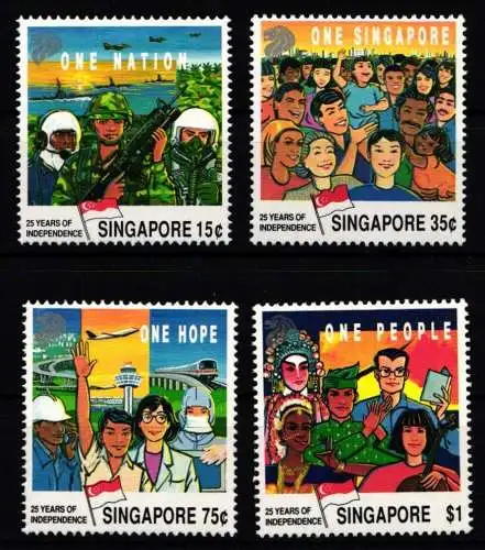 Singapur 607-610 A postfrisch 25 Jahre Unabhängigkeit #NF095