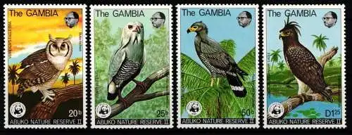 Gambia 374-377 postfrisch Greifvögel #NE939