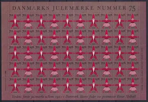 Dänemark 1978 postfrisch Julemarken als Kleinbogen #NE896
