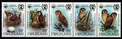 Swasiland 398-402 postfrisch Eulen, Vögel #NE929