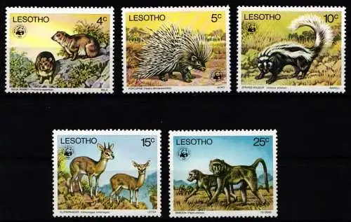 Lesotho 228-232 postfrisch Wildtiere #NE957