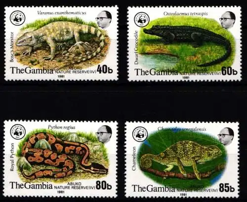 Gambia 430-433 postfrisch Reptilien #NE931