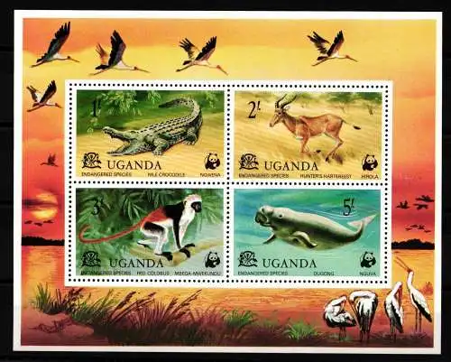 Uganda Block 8 postfrisch Wildtiere #NE953