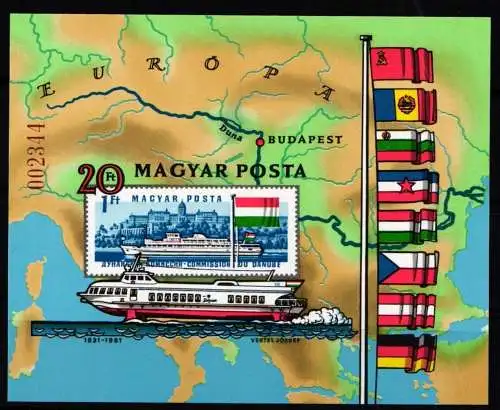 Ungarn Block 153 B postfrisch Donaukommission #NE921