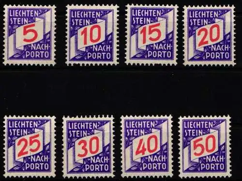 Liechtenstein Portomarken 13-20 postfrisch #NE975
