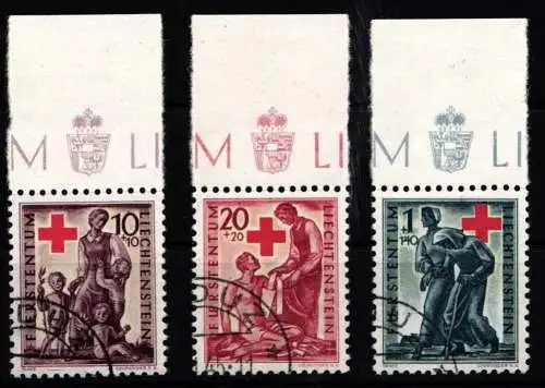 Liechtenstein 244-246 gestempelt Rotes Kreuz #NF132