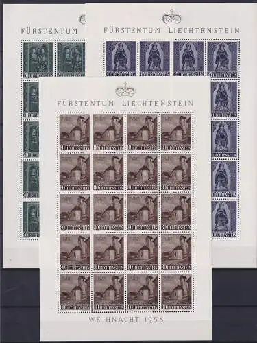 Liechtenstein 374-376 postfrisch als Kleinbögen, Weihnachten #NF220