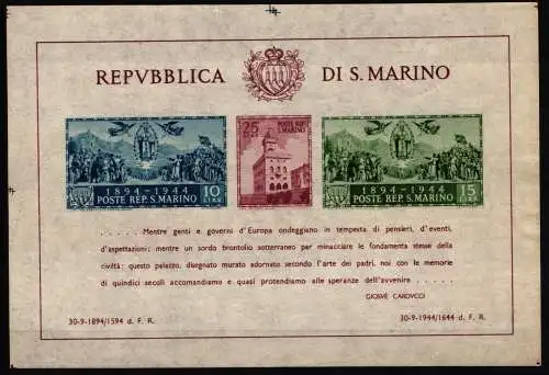 San Marino Block 4 B postfrisch #NF173