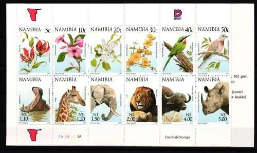 Namibia 876-893 postfrisch Markenheft / Wildtiere und Blumen #KC579