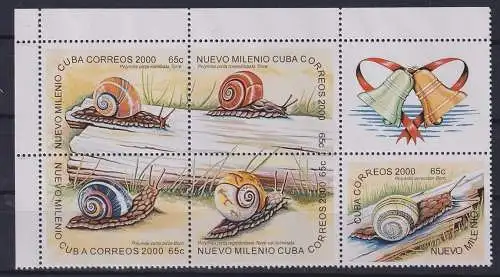 Kuba 3424-3428 postfrisch Kleinbogen / Schnecke #KC534