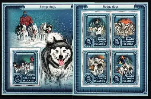 Salomon Inseln 4391-4394 und Block 630 postfrisch Kleinbogen / Hunde #KC522