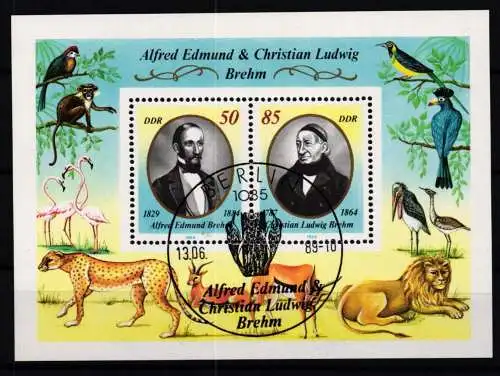 DDR Block 98 gestempelt Ersttagsstempel / Zoologen #KC564