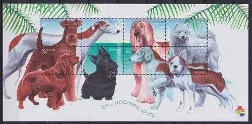 Guyana 7107-7114 postfrisch Kleinbogen / Hunde #KC629