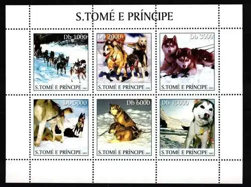 Sao Tome e Principe 2167-2172 postfrisch Kleinbogen / Hunde #KC656