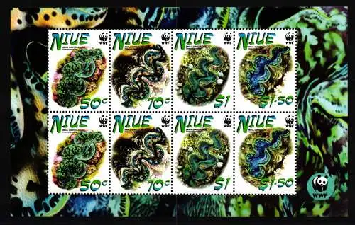 Niue 973-976 postfrisch Kleinbogen / Schlange #KC678