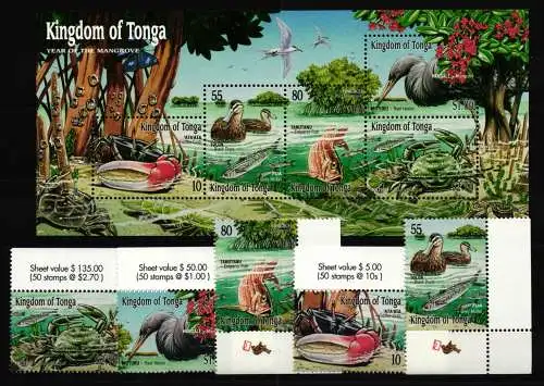 Tonga 1595-1599 und Block 40 postfrisch Umwelt #KC655