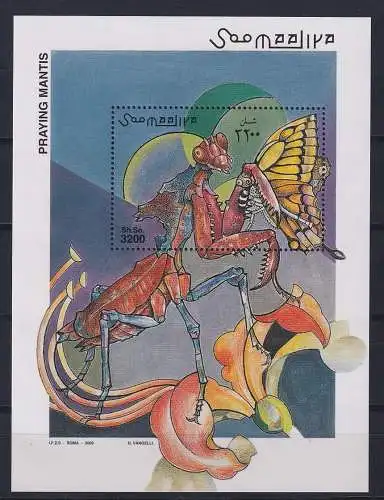 Somalia Block 96 postfrisch Insekten #KC704