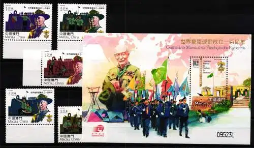 Macau 1533-1537 und Block 156 postfrisch Pfadfinder #KC776