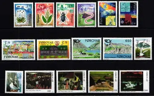 Dänemark Färöer Jahrgang 1991 mit 211-226 postfrisch #KG492
