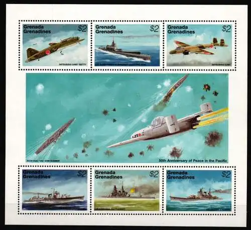 Grenada Grenadinen 2087-2092 postfrisch ZD-Bogen Schiffe #NE755