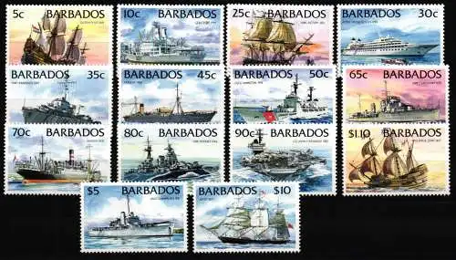 Barbados 856-869 I postfrisch Schiffe #NE773