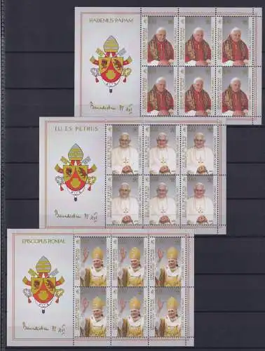 Vatikan 1517-1519 postfrisch als Kleinbögen, Papst Benedikt XVI. #NE819