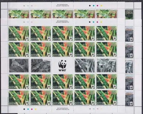 Tonga 2098-2101 postfrisch 4 Bögen, Reptilien #NE815