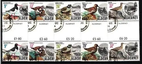 Alderney 13-17 ZS gestempelt Vögel #NE884