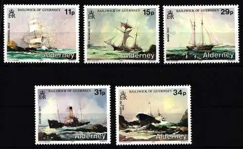 Alderney 32-36 postfrisch Schiffswracks #NE881