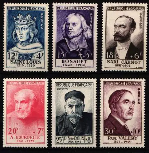 Frankreich 1015-1020 postfrisch Persönlichkeiten #NE847