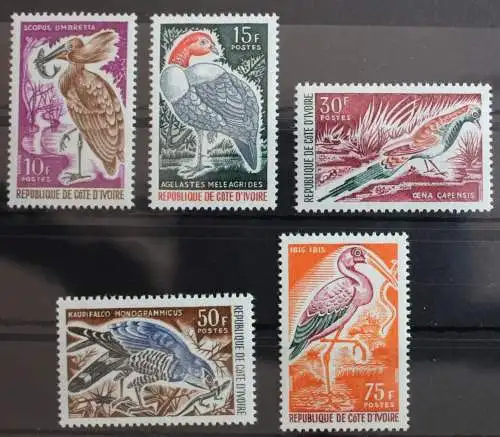 Elfenbeinküste 286-290 postfrisch Vögel #RK251