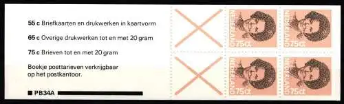 Niederlande Markenheft 35 postfrisch Königin Beatrix #NI282