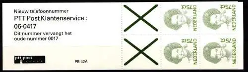 Niederlande Markenheft 42 postfrisch Königin Beatrix #NI292