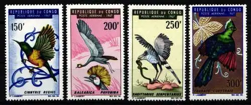 Kongo Brazza. 119-122 postfrisch Vögel #NK217