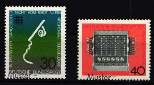 BRD 772, 778 postfrisch mit Handstempelaufdruck "Muster" #NK642