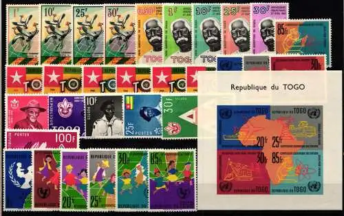 Togo Jahrgang 1961 postfrisch ohne Block 5 und 7 #NK481