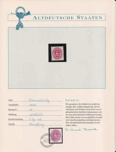 Braunschweig 18 postfrisch Borek Garantie #NK525