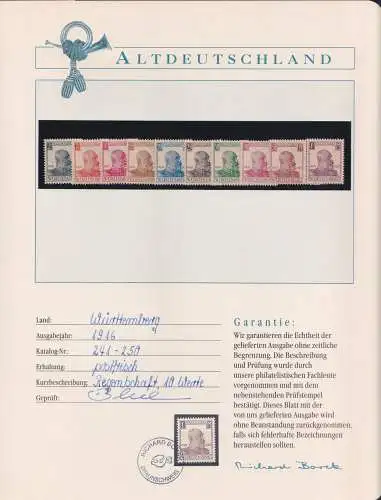Württemberg 241-250 postfrisch Borek Garantie #NK563